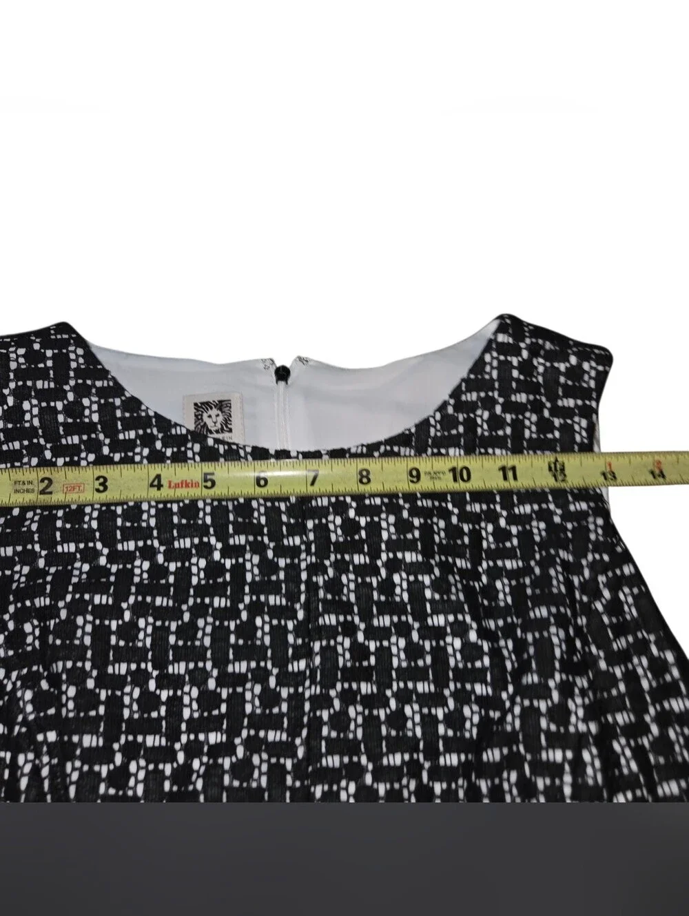 Anne Klein Black and White Sleeveless Fit-and-Flare Mini Dress